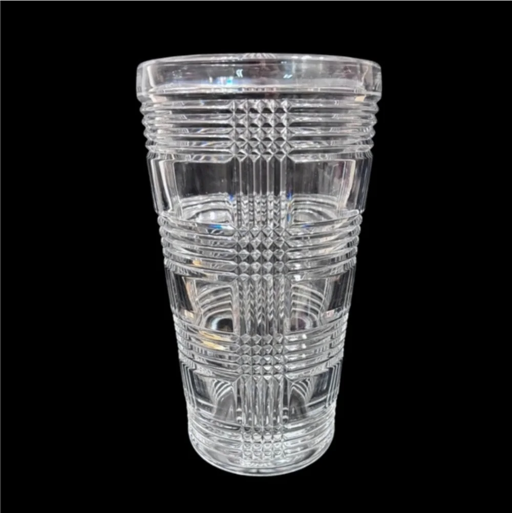 RALPH LAUREN CRYSTAL 10” Glen Plaid Cut Crystal Vase